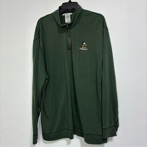 Disney Parks Men's XL Pullover 1/4 Zip Sweater Jacket Soft Gauze Cotton Green